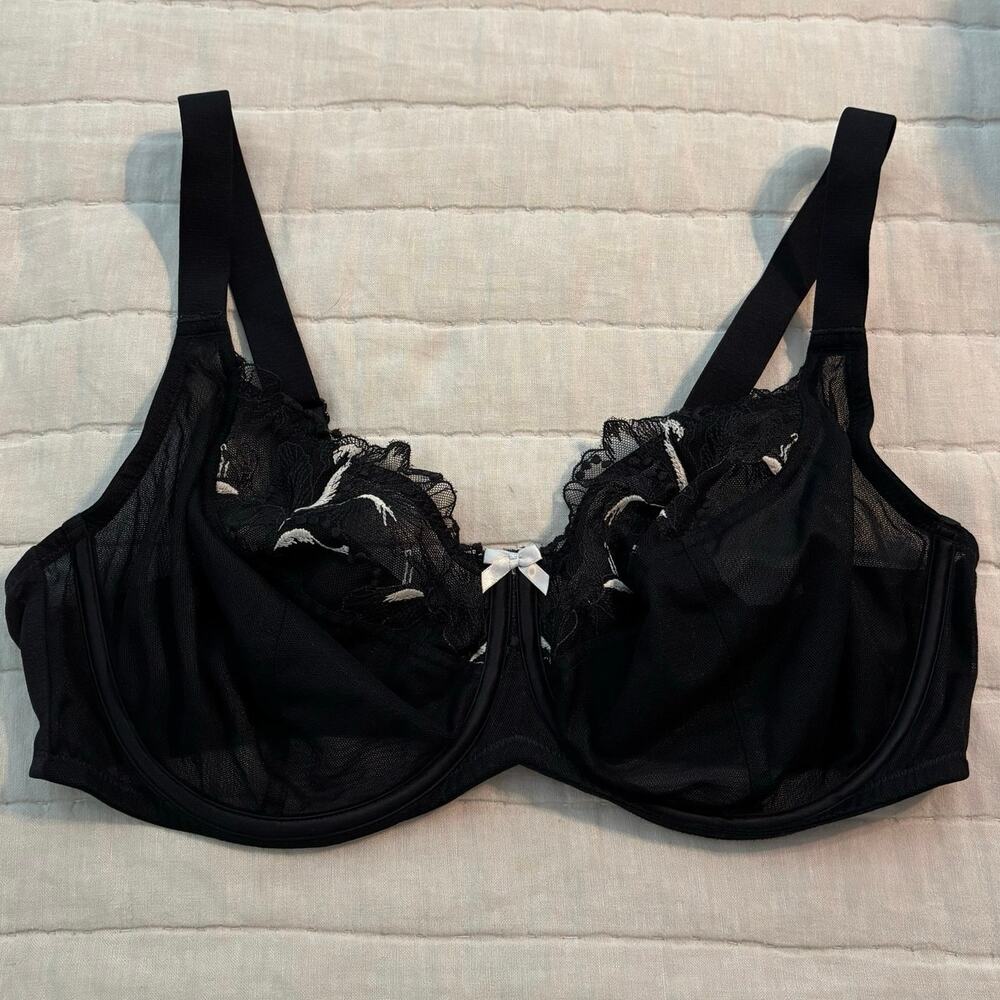Understance Size 38G Penny Flexwire Unpadded Balconette Lift Bra Black U00840043